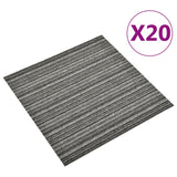 Vidaxl tapijttegels 20 st 5 m² 50x50 cm gestreept antraciet