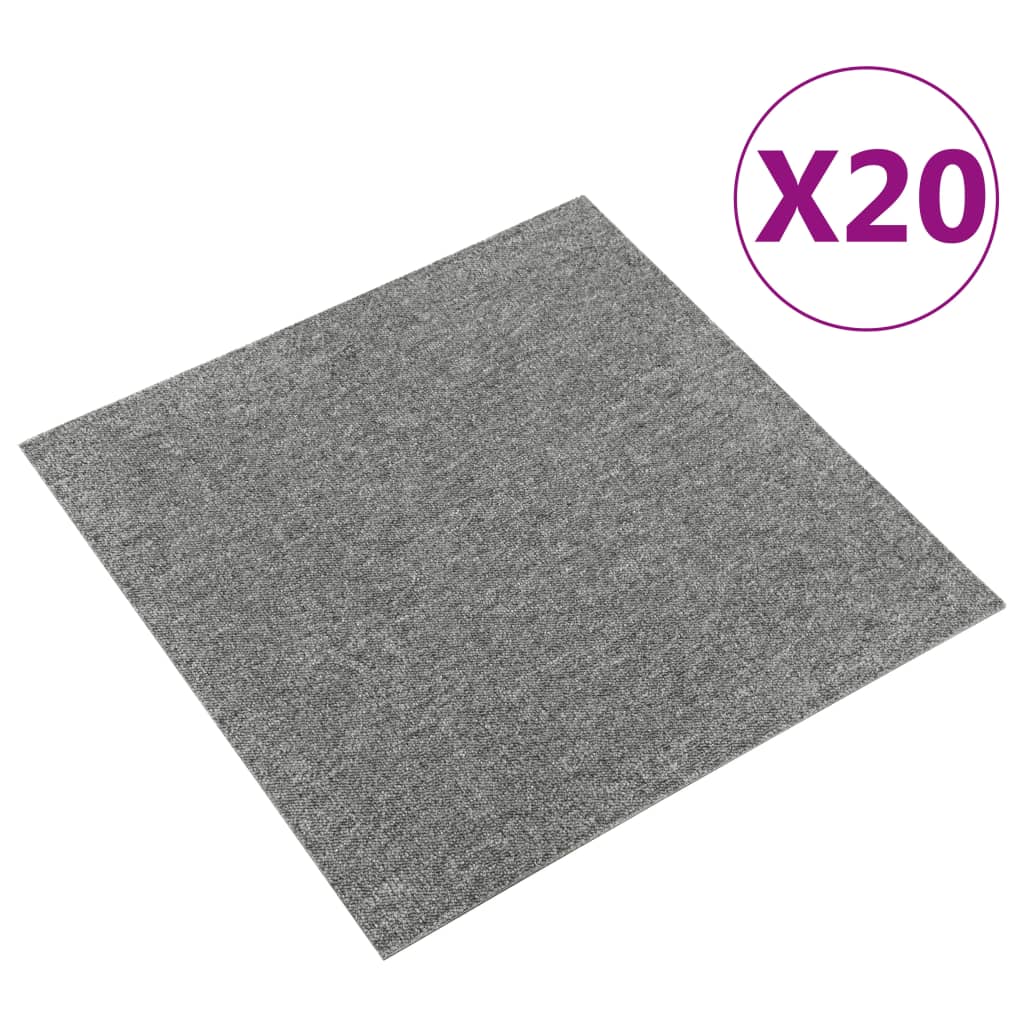 Vidaxl tapijttegels 20 st 5 m² 50x50 cm grijs