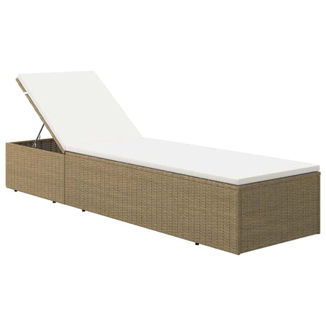 Vidaxl ligbed poly rattan bruin en crèmewit