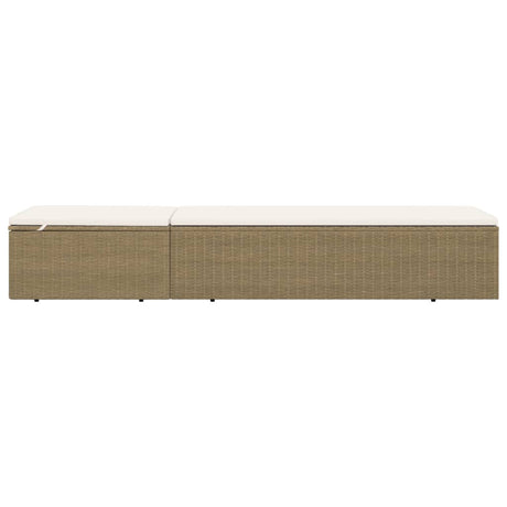 Vidaxl ligbed poly rattan bruin en crèmewit