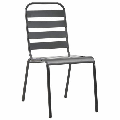 Vidaxl tuinstoelen 4 st gelat ontwerp staal donkergrijs