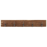 Vidaxl wandkapstok met 5 haken 100x2,5x15 cm massief gerecycled hout