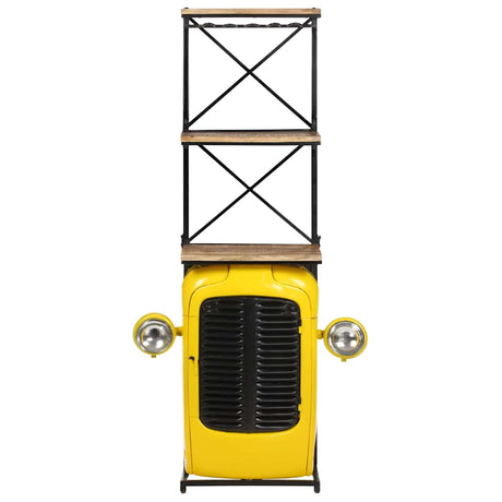 Vidaxl wijnkast tractor 49x31x172 cm massief mangohout geel