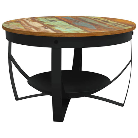 Vidaxl salontafel ø 68x43 cm massief gerecycled hout