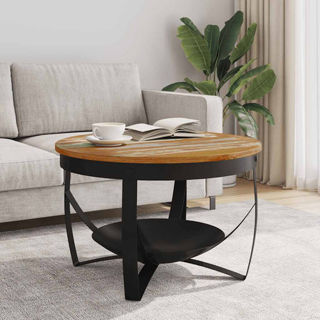 Vidaxl salontafel ø 68x43 cm massief gerecycled hout