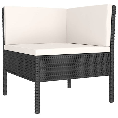 Vidaxl 3-delige loungeset met kussens poly rattan zwart