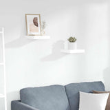 Vidaxl wandschappen zwevend 2 st 23x23,5x3,8 cm mdf hoogglans wit