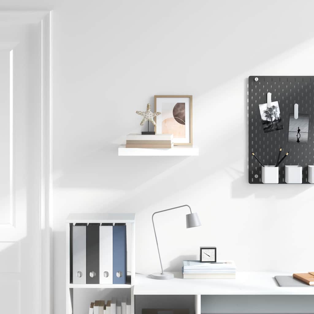 Vidaxl wandschap zwevend 50x23x3,8 cm mdf hoogglans wit