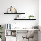 Vidaxl wandschappen zwevend 2 st 120x23,5x3,8 cm mdf zwart