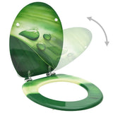 Vidaxl toiletbrillen met deksel 2 st waterdruppel mdf groen