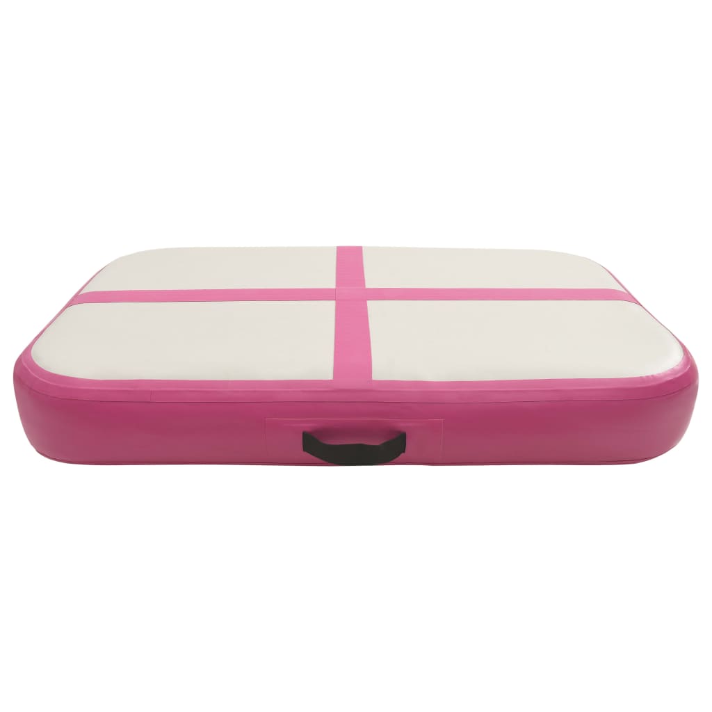 Vidaxl gymnastiekmat met pomp opblaasbaar 60x100x10 cm pvc roze