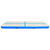 Vidaxl gymnastiekmat met pomp opblaasbaar 400x100x15 cm pvc blauw