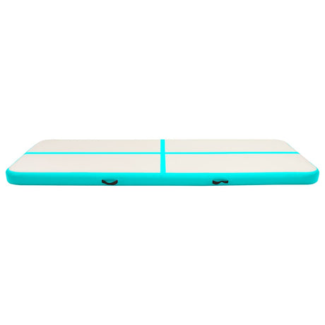 Vidaxl gymnastiekmat met pomp opblaasbaar 500x100x15 cm pvc groen