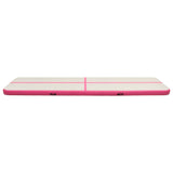 Vidaxl gymnastiekmat met pomp opblaasbaar 600x100x15 cm pvc roze