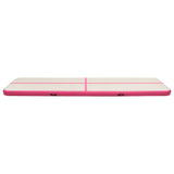 Vidaxl gymnastiekmat met pomp opblaasbaar 600x100x15 cm pvc roze