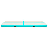 Vidaxl gymnastiekmat met pomp opblaasbaar 600x100x15 cm pvc groen