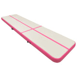 Vidaxl gymnastiekmat met pomp opblaasbaar 800x100x15 cm pvc roze