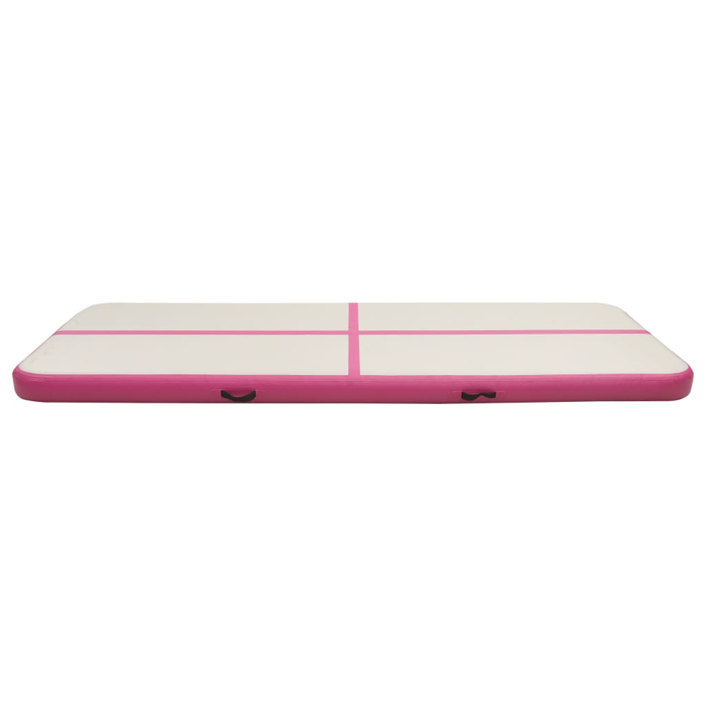 Vidaxl gymnastiekmat met pomp opblaasbaar 300x100x20 cm pvc roze