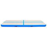 Vidaxl gymnastiekmat met pomp opblaasbaar 300x100x20 cm pvc blauw