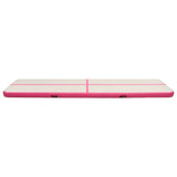 Vidaxl gymnastiekmat met pomp opblaasbaar 600x100x20 cm pvc roze