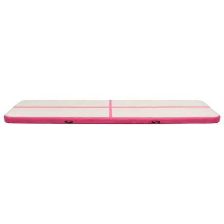 Vidaxl gymnastiekmat met pomp opblaasbaar 700x100x20 cm pvc roze