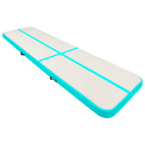 Vidaxl gymnastiekmat met pomp opblaasbaar 800x100x20 cm pvc groen