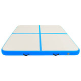 Vidaxl gymnastiekmat met pomp opblaasbaar 200x200x10 cm pvc blauw