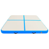 Vidaxl gymnastiekmat met pomp opblaasbaar 200x200x20 cm pvc blauw