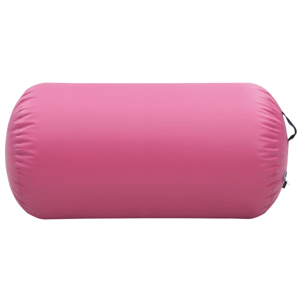 Vidaxl gymnastiekrol met pomp opblaasbaar 120x75 cm pvc roze