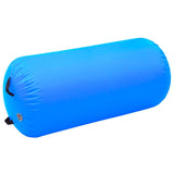 Vidaxl gymnastiekrol met pomp opblaasbaar 120x75 cm pvc blauw