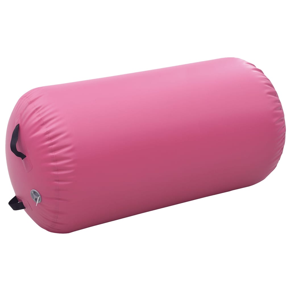 Vidaxl gymnastiekrol met pomp opblaasbaar 120x90 cm pvc roze