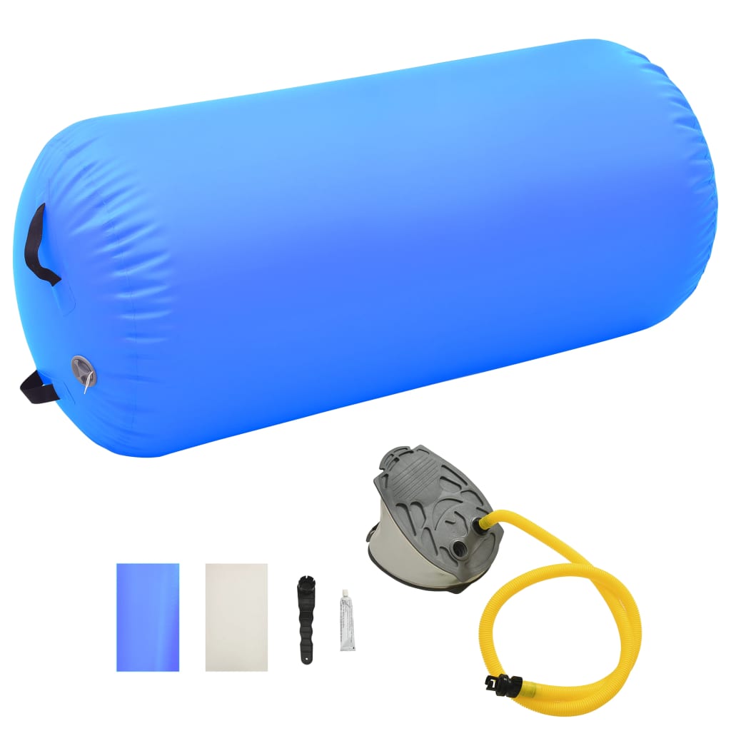 Vidaxl gymnastiekrol met pomp opblaasbaar 120x90 cm pvc blauw