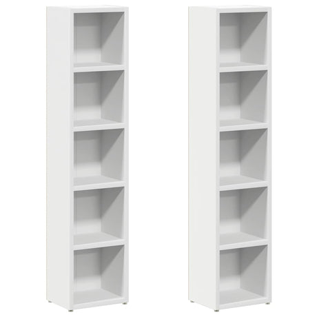 Vidaxl cd-kasten 2 st 21x16x93,5 bewerkt hout wit