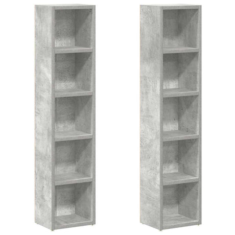 Vidaxl cd-kasten 2 st 21x16x93,5 spaanplaat betongrijs