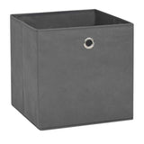 Vidaxl opbergboxen 4 st 28x28x28 cm nonwoven stof grijs