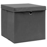 Vidaxl opbergboxen met deksel 4 st 28x28x28 cm zwart