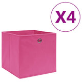 Vidaxl opbergboxen 4 st 28x28x28 cm nonwoven stof roze