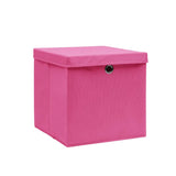 Vidaxl opbergboxen met deksel 10 st 28x28x28 cm roze