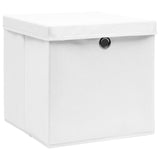 Vidaxl opbergboxen met deksel 10 st 28x28x28 cm wit