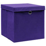 Vidaxl opbergboxen met deksel 4 st 28x28x28 cm paars