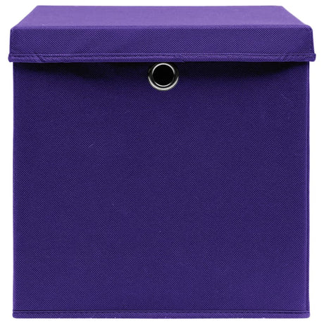 Vidaxl opbergboxen met deksel 4 st 28x28x28 cm paars