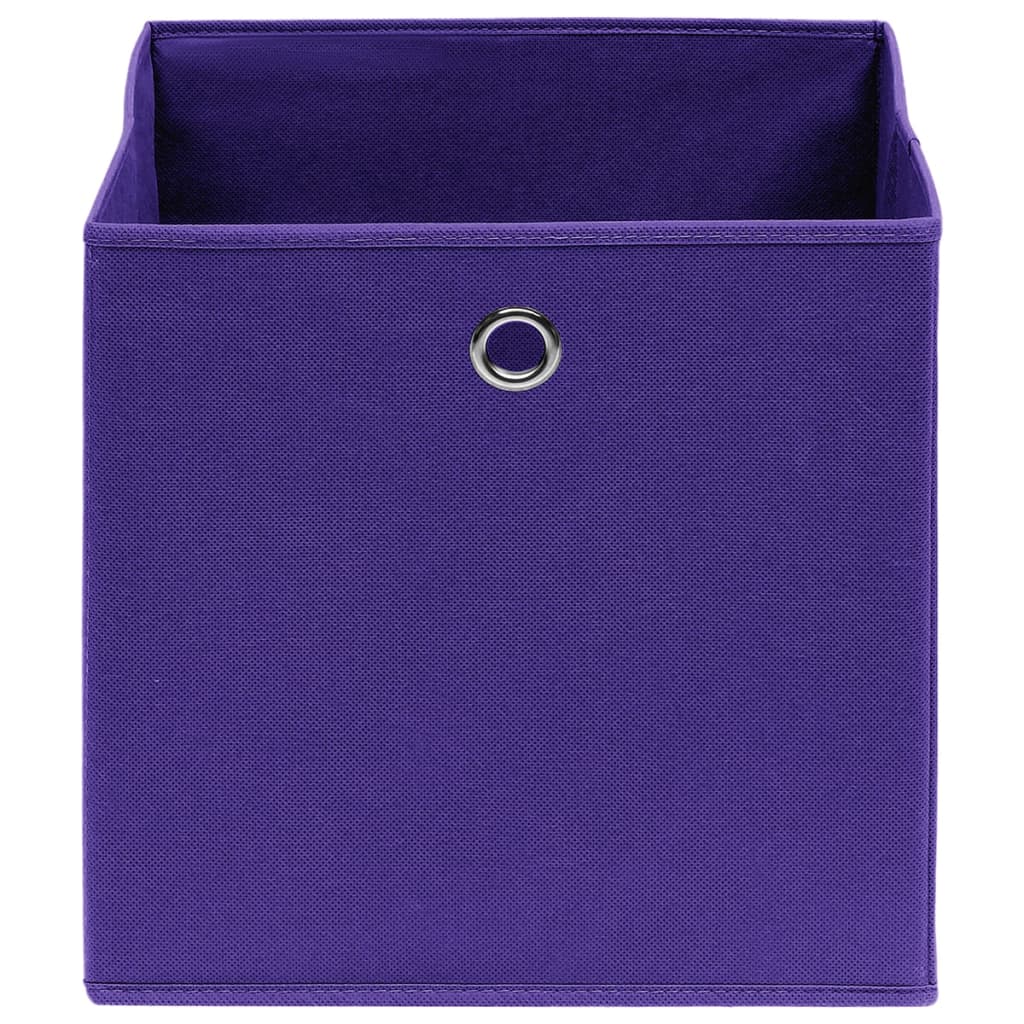 Vidaxl opbergboxen 10 st 28x28x28 cm nonwoven stof paars