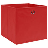 Vidaxl opbergboxen 4 st 28x28x28 cm nonwoven stof rood