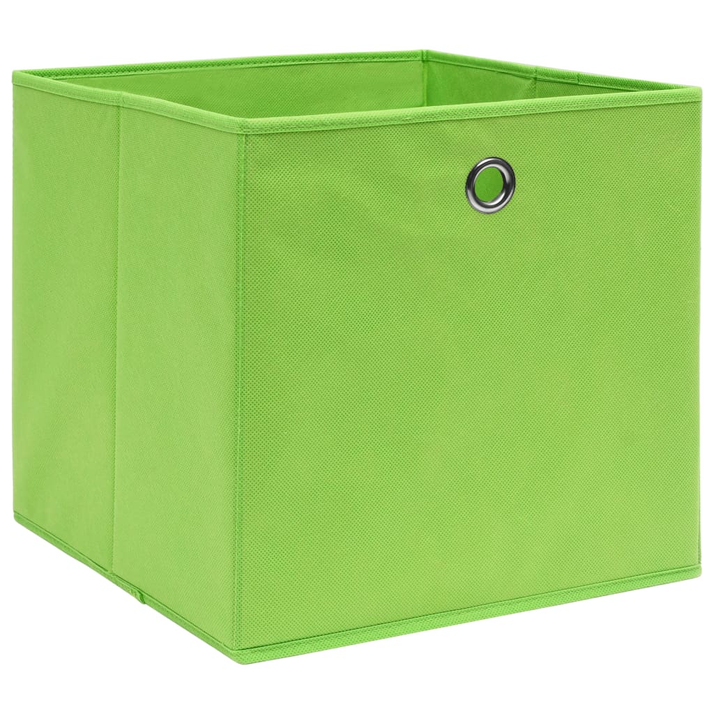 Vidaxl opbergboxen 4 st 28x28x28 cm nonwoven stof groen