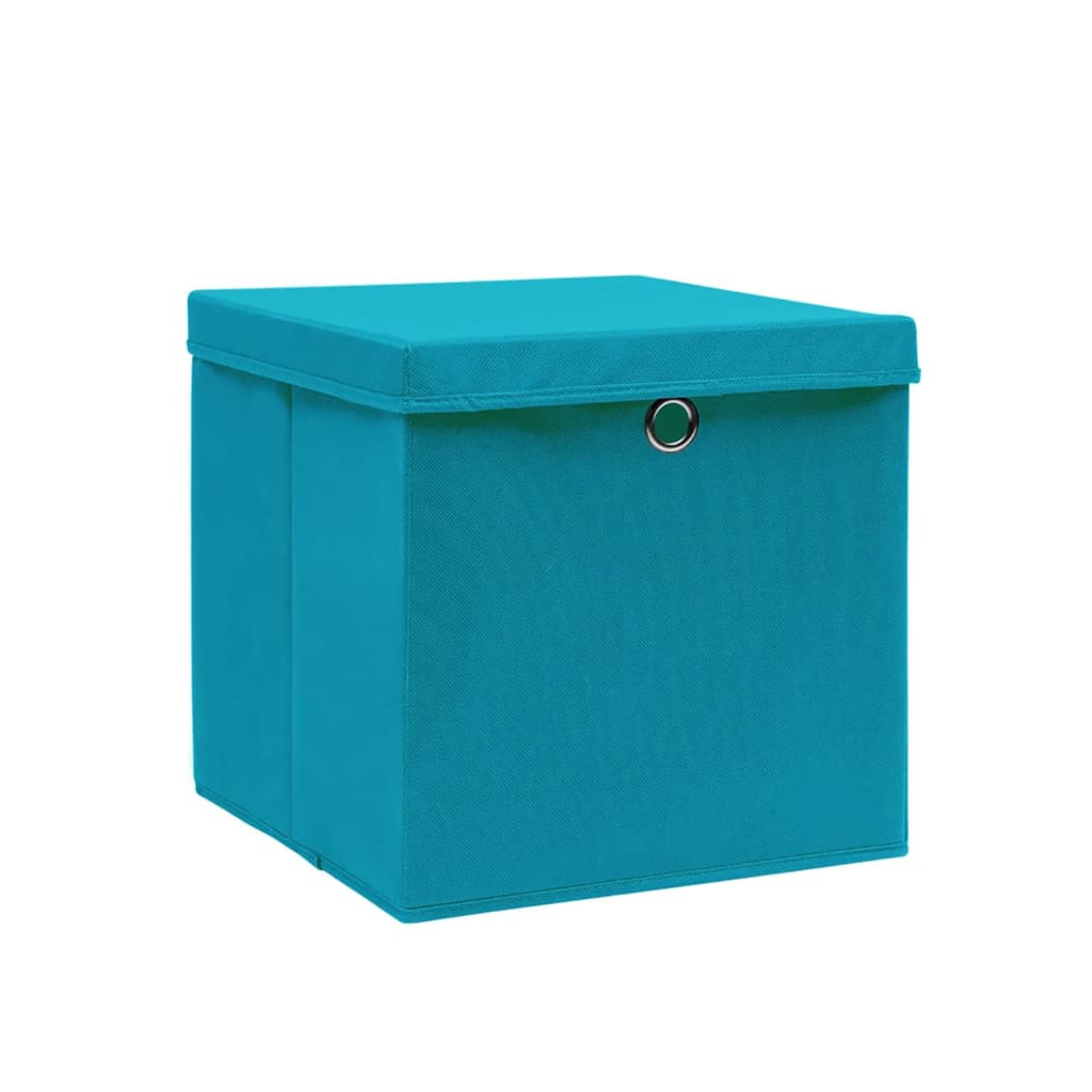 Vidaxl opbergboxen met deksel 4 st 28x28x28 cm babyblauw