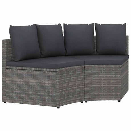 Vidaxl 2-delige loungeset met kussens poly rattan grijs