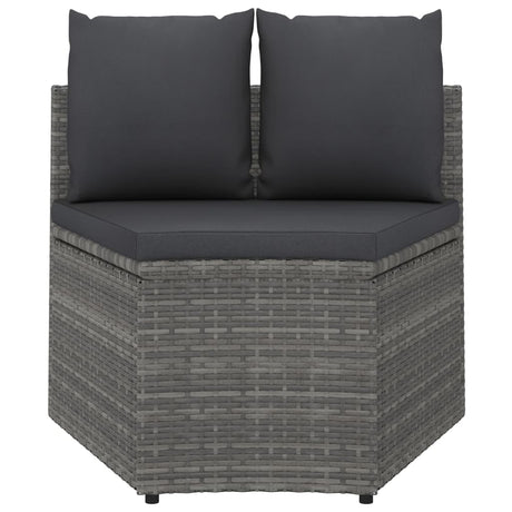 Vidaxl 2-delige loungeset met kussens poly rattan grijs