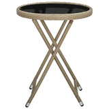 Vidaxl salontafel 60 cm poly rattan en gehard glas beige