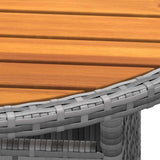 Vidaxl tuintafel ø80x75 cm acaciahout en poly rattan grijs