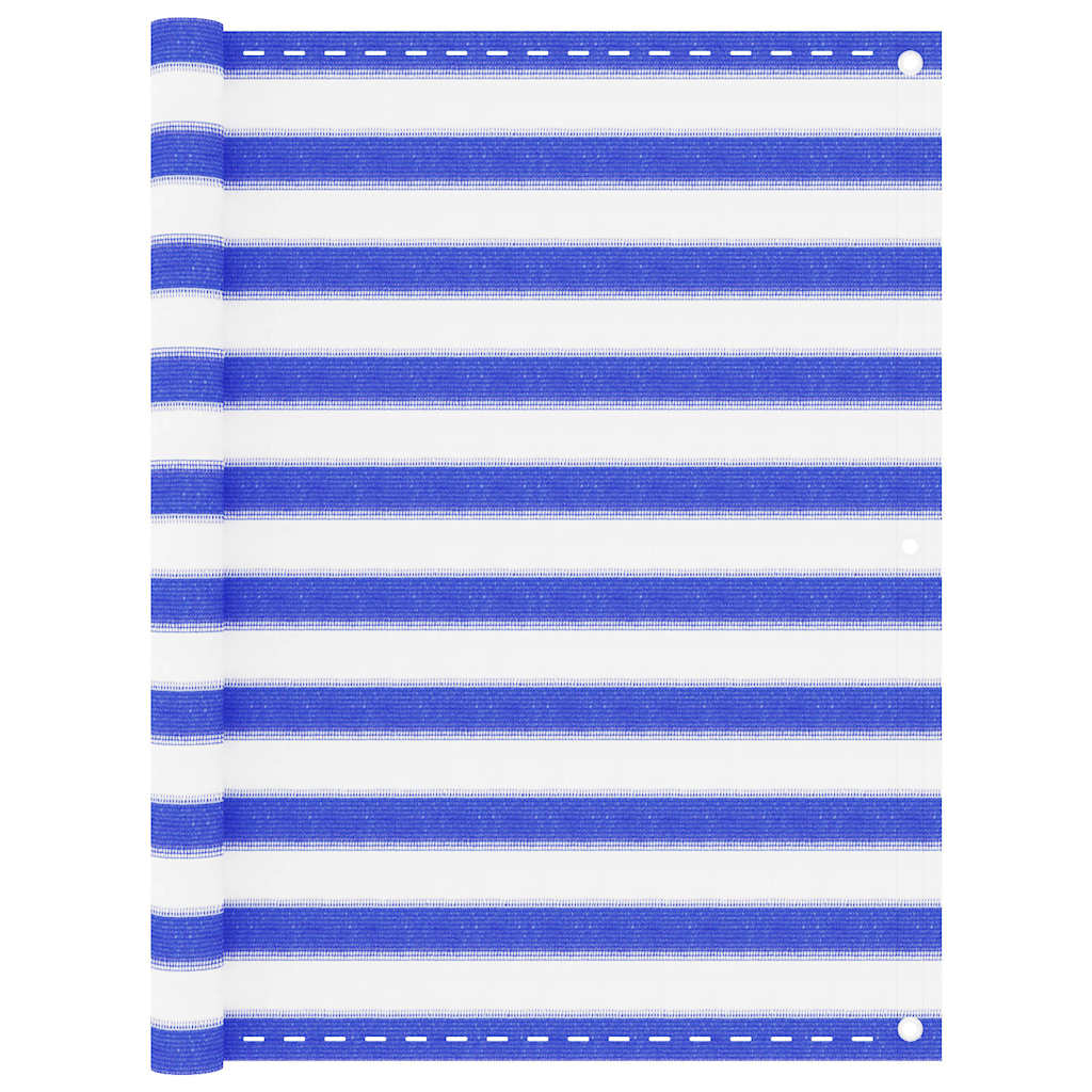 Vidaxl balkonscherm 120x400 cm hdpe blauw en wit